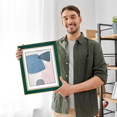 Elegant Green Suede 18x24 Poster Frame for Artwork & Photos