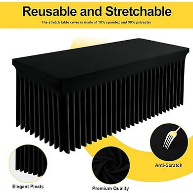Fitted Stretch Tablecloth Waterproof Washable Rectangular Cover