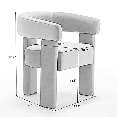 SEYNAR Modern Velvet Accent Chair, Upholstered Barrel Armchair with Curved Back