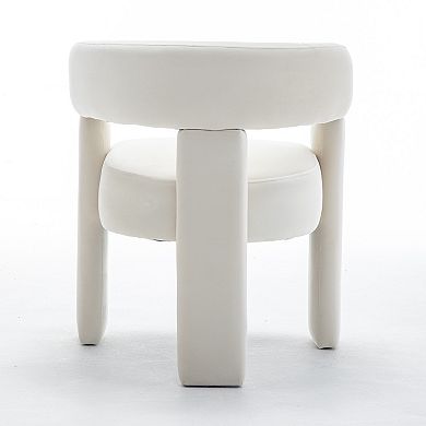 SEYNAR Modern Velvet Accent Chair, Upholstered Barrel Armchair with Curved Back