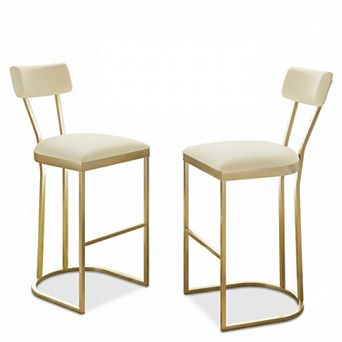 ANIXOL Velvet Counter Height Bar Stools Set of 2