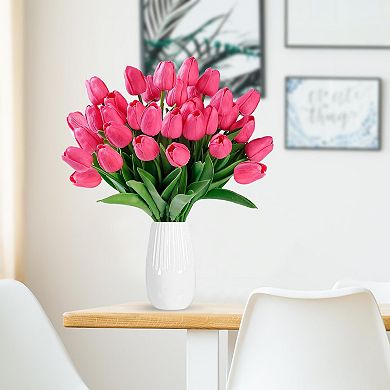 Artificial Tulip Flowers Real Touch Wedding Bouquet Decor