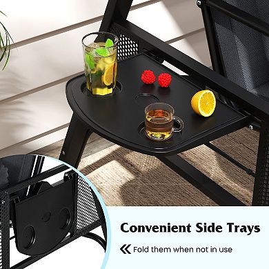 Gymax 3-Seat Patio Swing Chair w/ Adjustable Canopy Thickened Cushions Pillow Outdooor