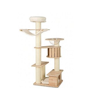 Gymax Cat Tree w/ Litter Box Enclosure w/ Hidden Washroom Scratching Posts