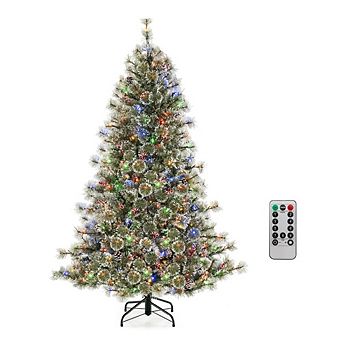 Gymax 6 FT Artificial Christmas Tree w/ 360° Quick Power Connector 598 Pine Needles