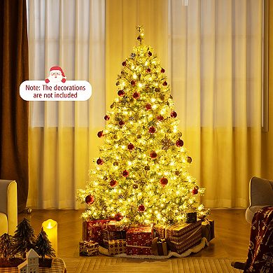 Gymax 6 FT Artificial Christmas Tree w/ 360° Quick Power Connector 598 Pine Needles