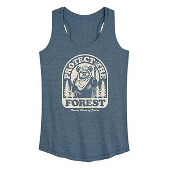 Women's Star Wars Ewok Protect The Forest Racerback Tank Top