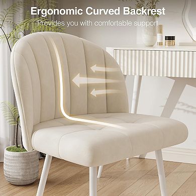 Accent Dining Chairs Set of 6,Fabric Upholstered Chair for Kitchen, Living Room, Restaurant