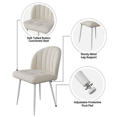 Accent Dining Chairs Set of 6,Fabric Upholstered Chair for Kitchen, Living Room, Restaurant