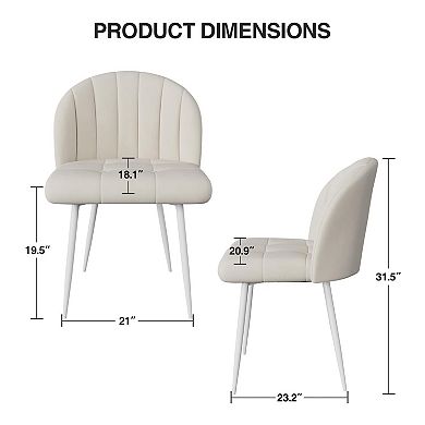 Accent Dining Chairs Set of 6,Fabric Upholstered Chair for Kitchen, Living Room, Restaurant