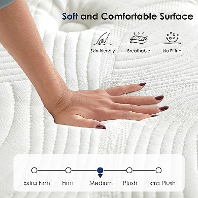 12 Inch Medium Firm Feel Spring Hybrid Mattress, Individually Pocketed Innerspring with Memory Foam