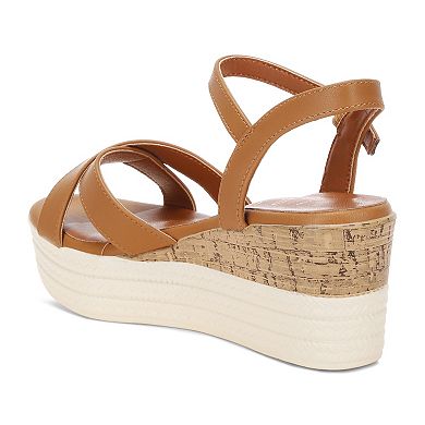 London Rag Zinny Women's Wedge Slingback Sandals