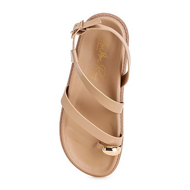 London Rag Carine Women's Slingback Flat Sandals
