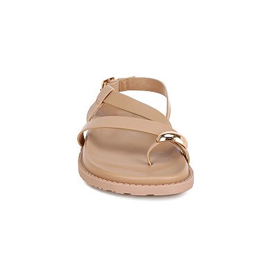 London Rag Carine Women's Slingback Flat Sandals