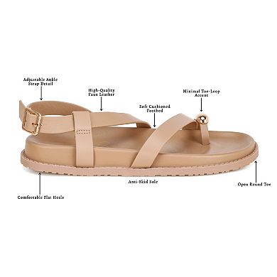 London Rag Carine Women's Slingback Flat Sandals