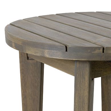 Outdoor 16 in. Acacia Wood Side End Table for Backyard