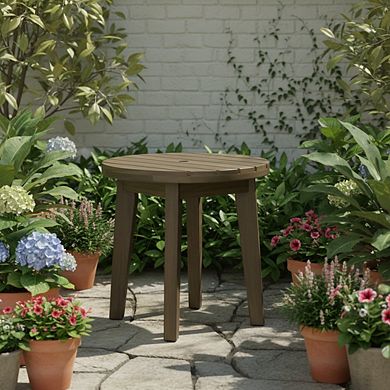 Outdoor 16 in. Acacia Wood Side End Table for Backyard