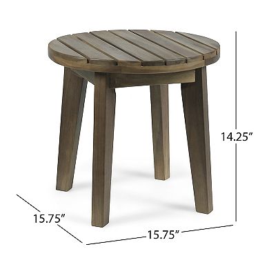 Outdoor 16 in. Acacia Wood Side End Table for Backyard