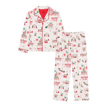 Kids 4-10 Disney Holiday Ever After Mickey & Minnie Pajama Top & Pajama Bottoms Set