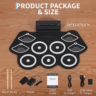 ANIXOL Portable Smart Roll Up Drum Set