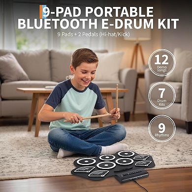 ANIXOL Portable Smart Roll Up Drum Set