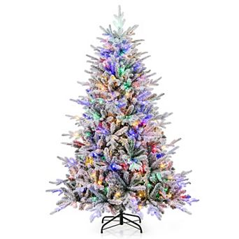 Gymax 4.5/6/7 FT Pre-Lit Artificial Christmas Tree w/ 436/820/1164 Lush Branch Tips