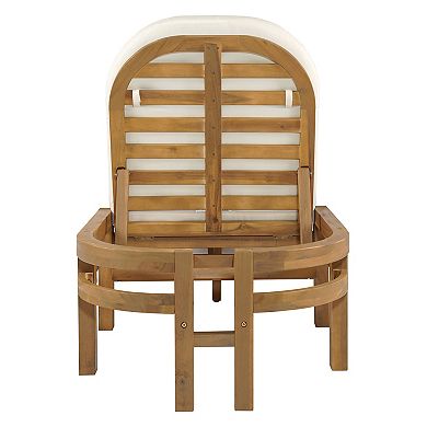 Outdoor Wood Chaise Lounge with 5-Position Adjustable Backrest for Patio(Set of 2)