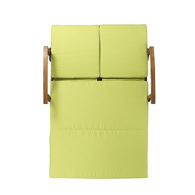 Outdoor Double Chaise Lounge, With Adjustable Backrests and Thick Cushioned Seating for Relaxed