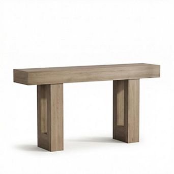 ANIXOL 63 Inch Console Table with Power Outlet，with Charging Station