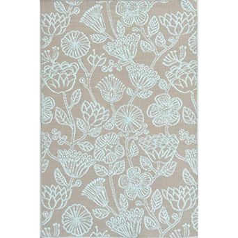 Line Flower 4ftx6ft Outdoor Rug