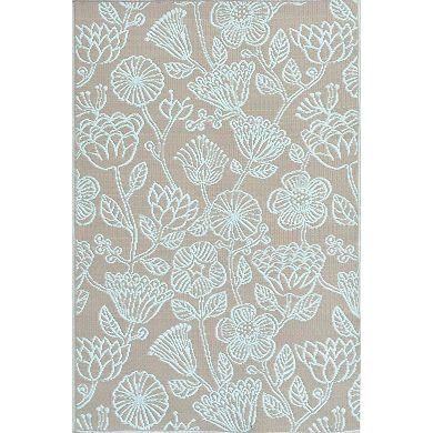 Line Flower 4ftx6ft Outdoor Rug