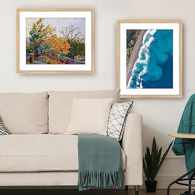 Rustic Oak 24x32 Frame with Mat for 20x28 Artwork & Posters