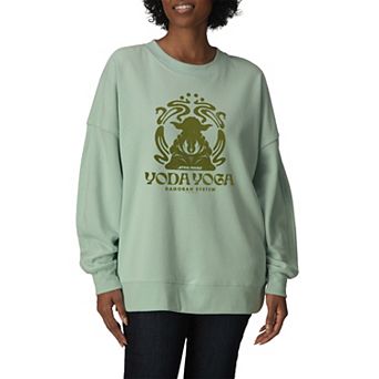 Women's Star Wars Yoda Oversized Fleece Crew Sweatshirt