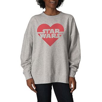 Women's Star Wars Heart Logo Oversized Fleece Crew Sweatshirt