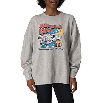 Women's Star Wars Millennium Falcon Oversized Fleece Crew Sweatshirt