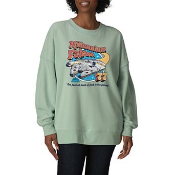 Women's Star Wars Millennium Falcon Oversized Fleece Crew Sweatshirt