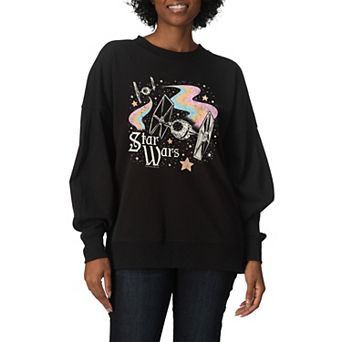 Women's Star Wars Celestial Ships Oversized Fleece Crew Sweatshirt