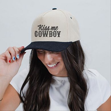 Kiss Me Cowboy - Women's Corduroy Trucker Hat