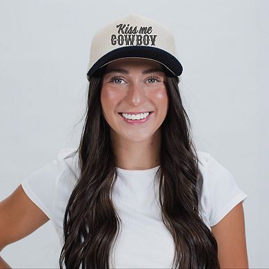 Kiss Me Cowboy - Women's Corduroy Trucker Hat
