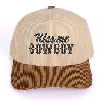Kiss Me Cowboy - Women's Corduroy Trucker Hat
