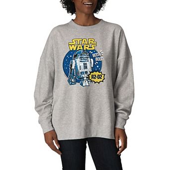 Women's Star Wars R2-D2 Comic Art Oversized Fleece Crew Sweatshirt