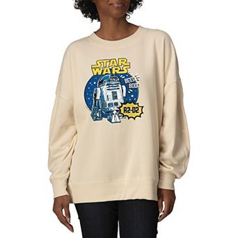 Women's Star Wars R2-D2 Comic Art Oversized Fleece Crew Sweatshirt