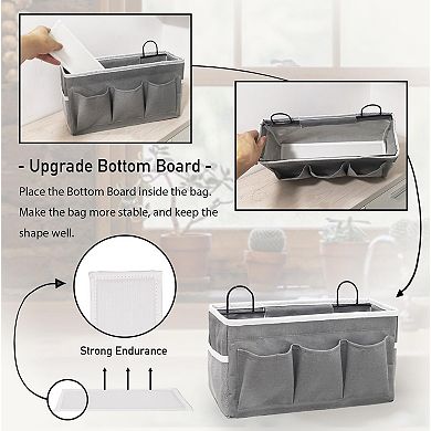 Set of 2 Linen Hanging Storage Bags — Over-the-Door Organizer Baskets, Waterproof Storage