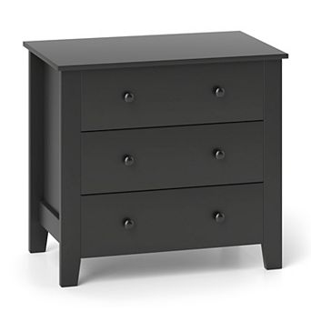Gymax 3-Drawer Dresser Chest w/ Handles & Smooth Slide Rails for Living Room Bedroom