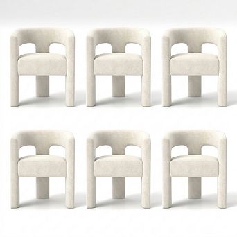 SEYNAR Modern Glam Velvet Upholstered Dining Chair, Open-Back Accent Chair Set of 6