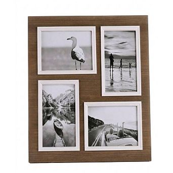 4x6 4-Opening Vintage Style Distressed Wood Photo Frame with Glass