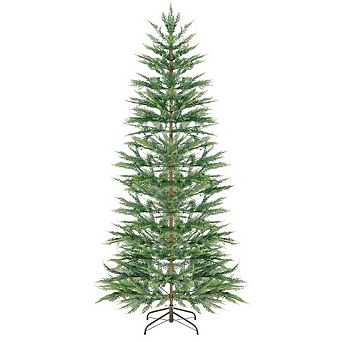 Gymax 6.5/7.5 FT Pre-Lit Artificial Christmas Tree Simulated Cypress Xmas Tree w/ Hinges