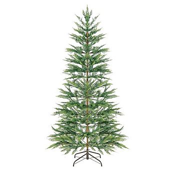 Gymax 6.5/7.5 FT Pre-Lit Artificial Christmas Tree Simulated Cypress Xmas Tree w/ Hinges