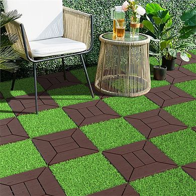 Circuit Terra 36 Pack 12x12 Interlocking Artificial Grass Tiles 36 square feet