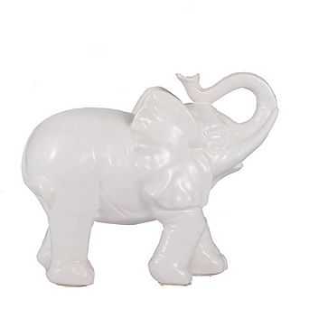 9.1x4.2x7.5" Elephant Statuette, Modern Animal Statue Decor with Copper Finish, for Home Office